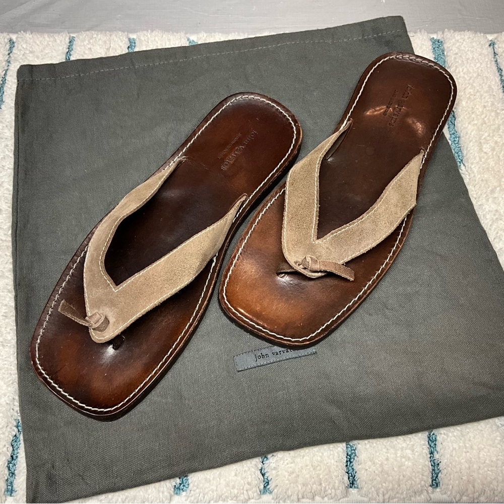 John Varvatos Suede Flip Flop Sandal